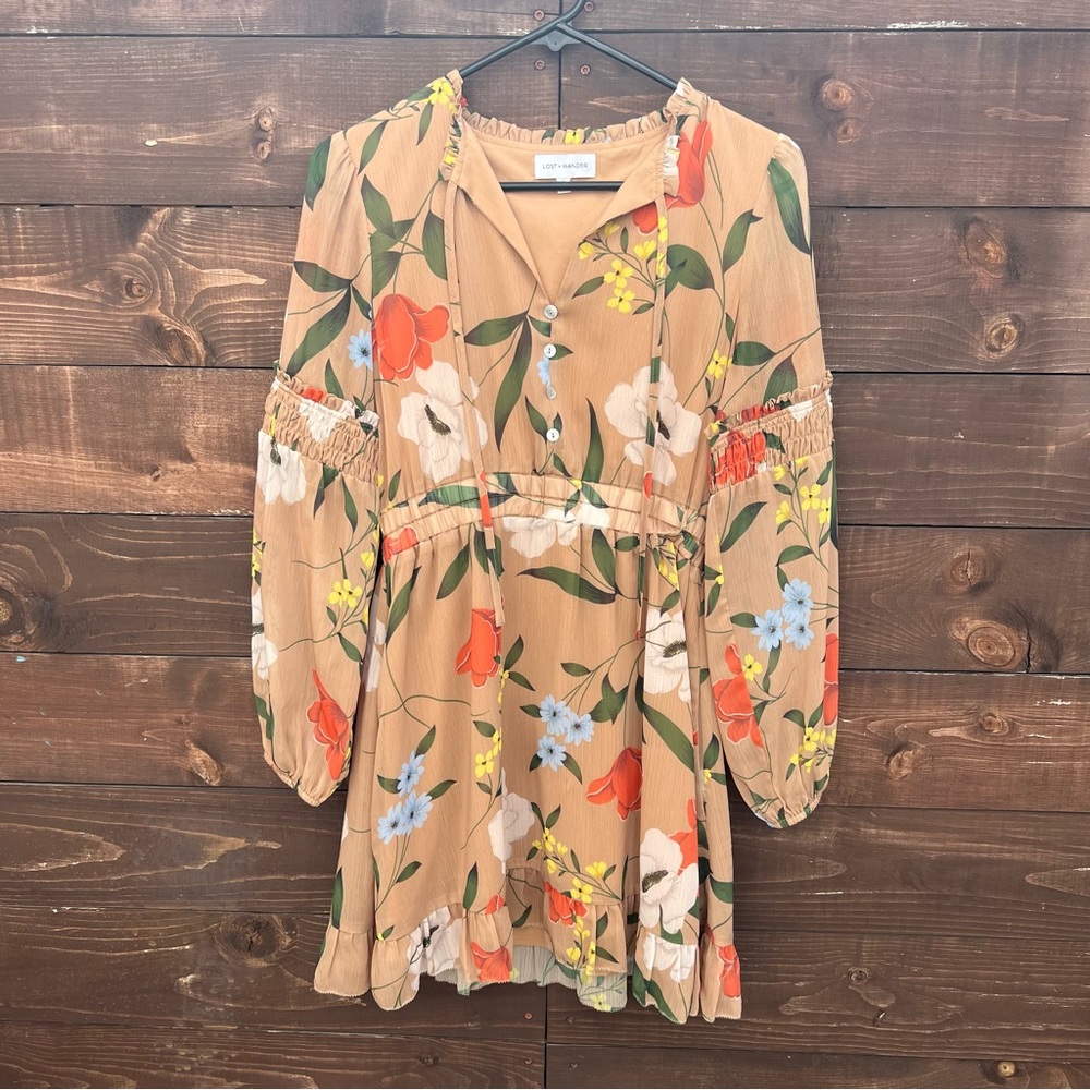 Lost + Wander Floral Print Dress Size Small